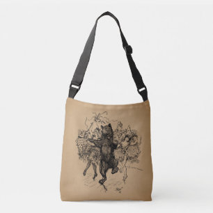 Dancing Bear Vintage Circus Art Crossbody Bag