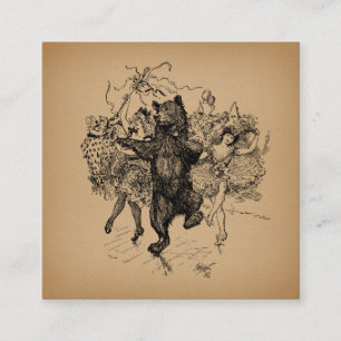 Dancing Bear Vintage Circus Art Enclosure Card