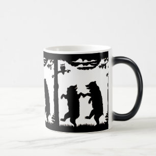 Dancing Bears Black Silhouette Magic Mug