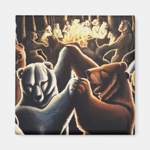 Dancing Bears Fridge Magent Party Animal Art Gifts Magnet