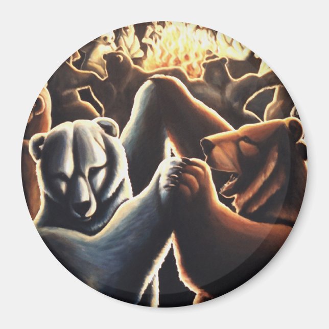 Dancing Bears Fridge Magnet Bear Art Gifts (Front)