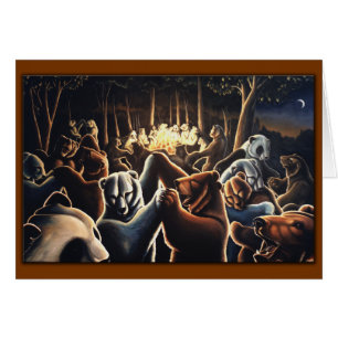 Dancing Bears Painting Card Art Print Cards