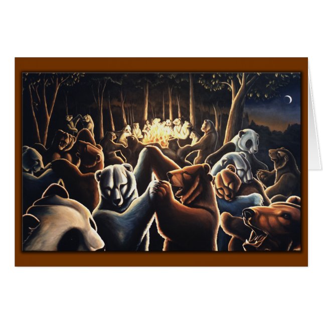 Dancing Bears Painting Card Art Print Cards (Front Horizontal)
