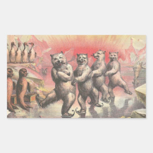Dancing Bears Rectangular Sticker