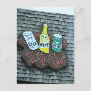 Dancing Beer Cans Postcard