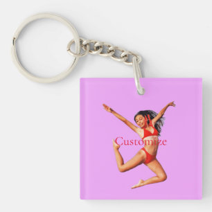 Dancing Bikini Model Thunder_Cove Key Ring