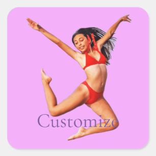 Dancing Bikini Model Thunder_Cove Square Sticker