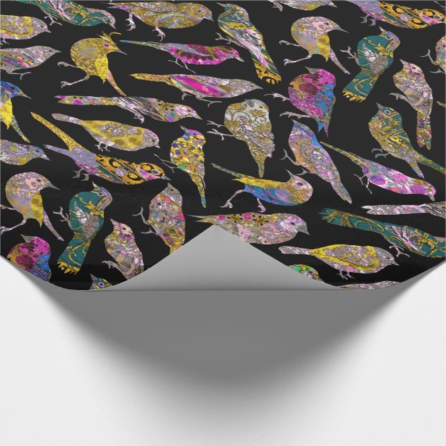 Dancing Birds at knight24  Pattern Glossy Wrapping Paper (Corner)