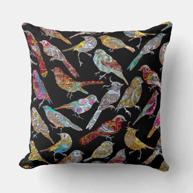 Dancing Birds Elegant Pillow (Front)