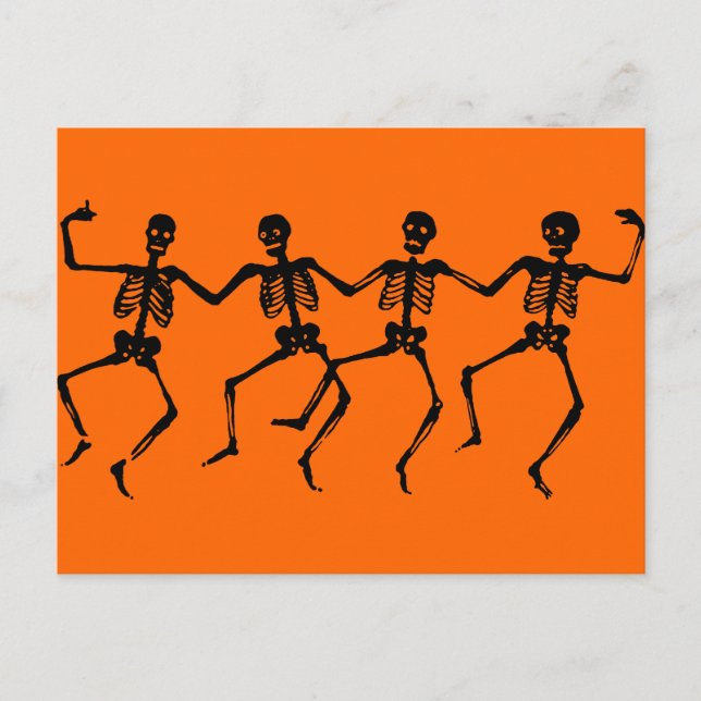 Dancing Black Skeletons Postcard (Front)