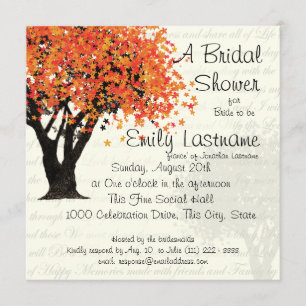 Dancing Blooms Tree Bridal Shower Invitation