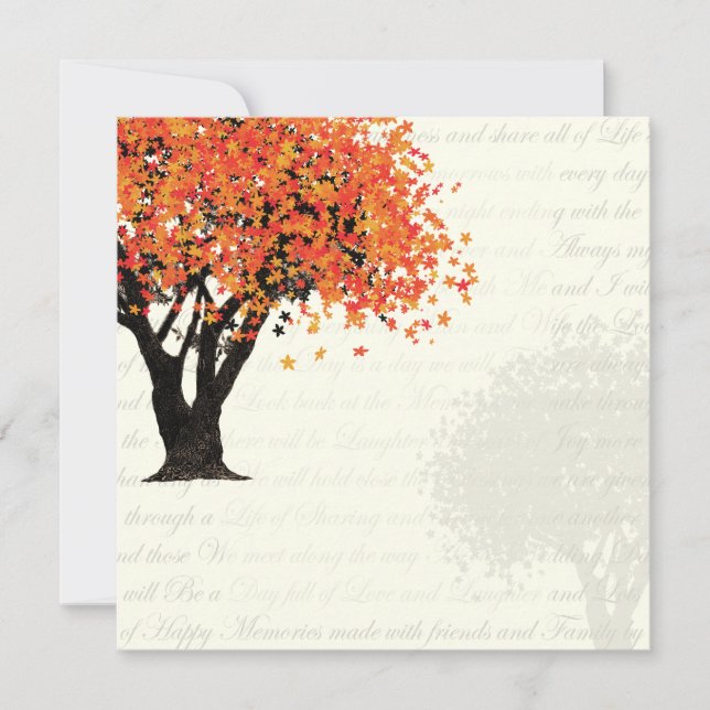 Dancing Blooms Tree Invitation (Front)
