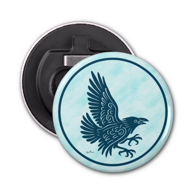Dancing Blue Raven Bottle Opener (Front)