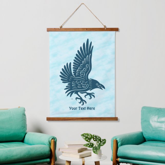 Dancing Blue Raven Hanging Tapestry (Living Room)