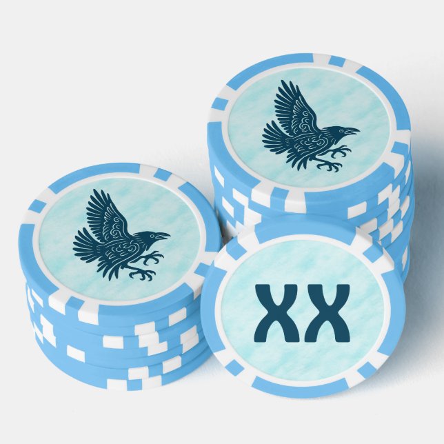 Dancing Blue Raven Poker Chips (Stack)