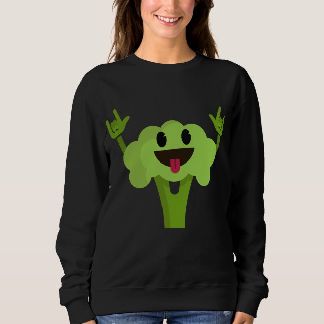 Dancing Broccoli Funny Vegetable Dancer Vegan Humo Sweatshirt (Front)