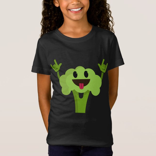 Dancing Broccoli Funny Vegetable Dancer Vegan Humo T-Shirt (Front)