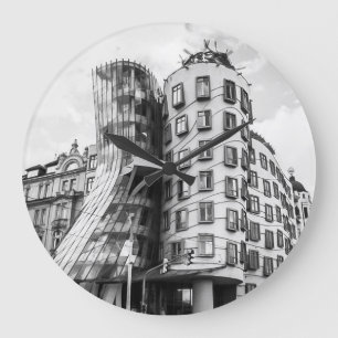 Dancing Building in Prague Large Clock