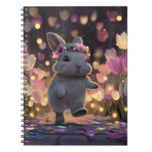 Dancing Bunny Twilight Tulip Notebook