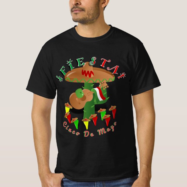 Dancing Cactus Cinco De Mayo T-Shirt (Front)