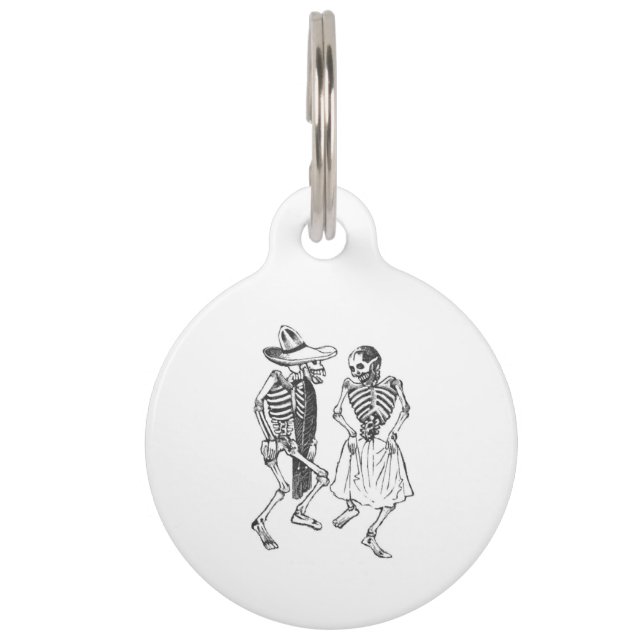Dancing Calavera Posada Pet Tag (Front)