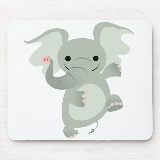 Dancing Cartoon Elephant  Mousepad (Front)