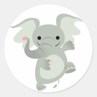 Dancing Cartoon Elephant Sticker