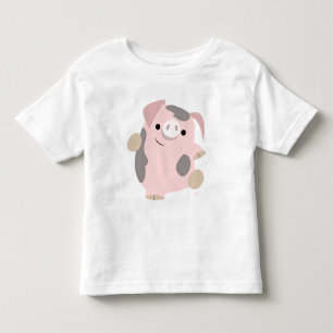 Dancing Cartoon Pig Children apparel Toddler T-Shirt