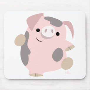 Dancing Cartoon Pig mousepad