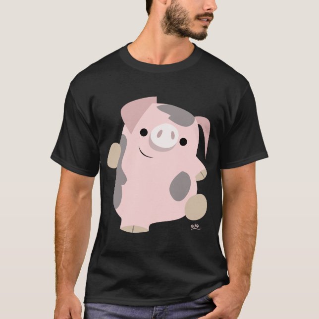 Dancing Cartoon Pig T-Shirt (Front)