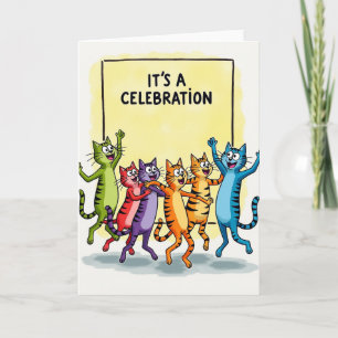 Dancing Cat Birthday Card