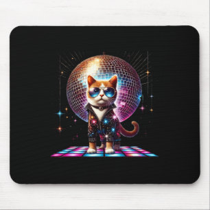 Dancing Cat Disco Ball Kitten Kitty Lover Funny Pa Mouse Mat