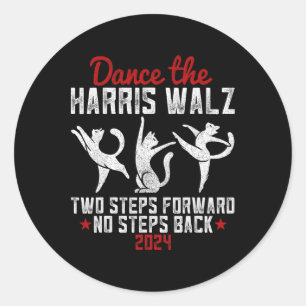Dancing Cat Lady Kamala  Classic Round Sticker