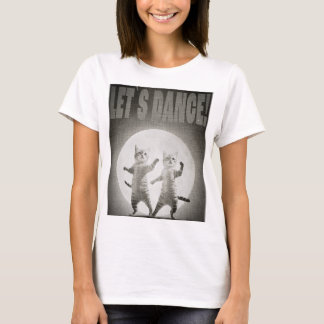 dancing cats-2-BW T-Shirt
