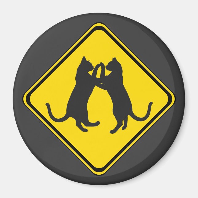 Dancing Cats Ahead! Magnet (Front)