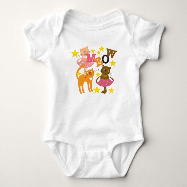 Dancing Cats Baby Bodysuit (Front)