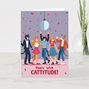 Dancing Cats Birthday Card