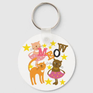 Dancing Cats Key Ring