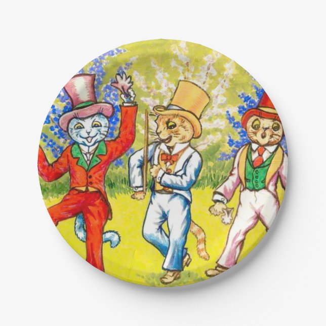 Dancing Cats Paper Plate (Front)