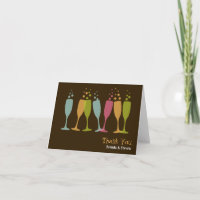 Dancing champagne glasses colour bubbly thank you