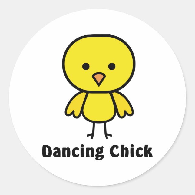 Dancing Chick Classic Round Sticker (Front)