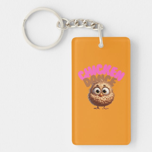 Dancing Chicken Acrylic Keychain (Front)