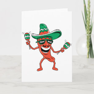 Dancing Chilli Pepper Card