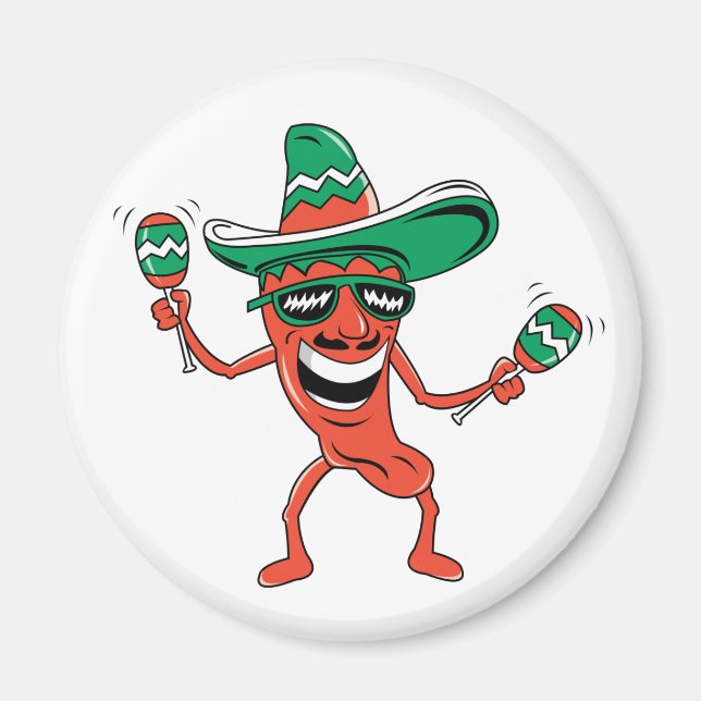 Dancing Chilli Pepper Magnet (Front)