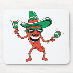 Dancing Chilli Pepper Mouse Mat