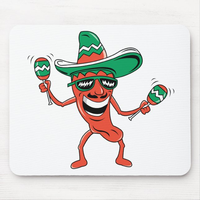 Dancing Chilli Pepper Mouse Mat (Front)