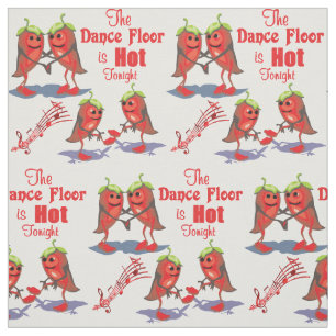 Dancing Chilli Peppers Dance Floor Hot Tonight Fabric