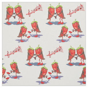 Dancing Chilli Peppers Fabric