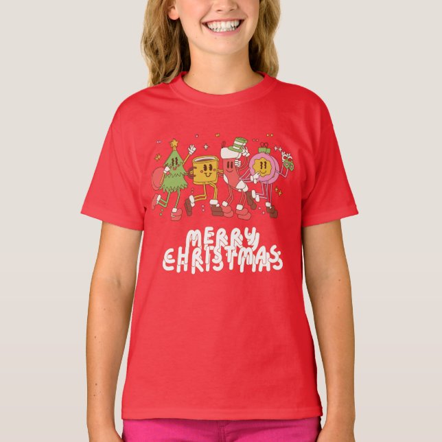 Dancing Christmas caricatures  T-Shirt (Front)