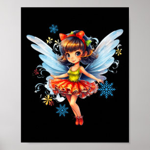 Dancing Christmas Fairy  Cute Fairy Christmas Poster